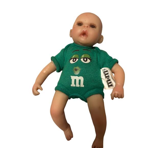 Pre-Owned M&M 6" Baby Dolls Green/Yellow 2008 Plastic Arms and Legs - Picture 2 of 9